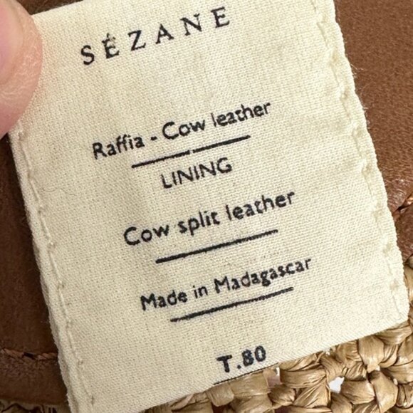 Sezane Carlie Belt Honey Wide Buckle Leather Antique Gold Size 80 cm 31.5 Inches - Picture 9 of 16